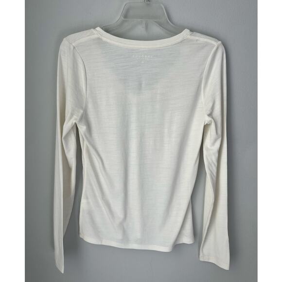 Unbound Merino Long Sleeve Shirt White Lightweight Breathable Layer Ski Medium - Picture 2 of 8